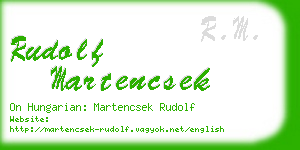 rudolf martencsek business card